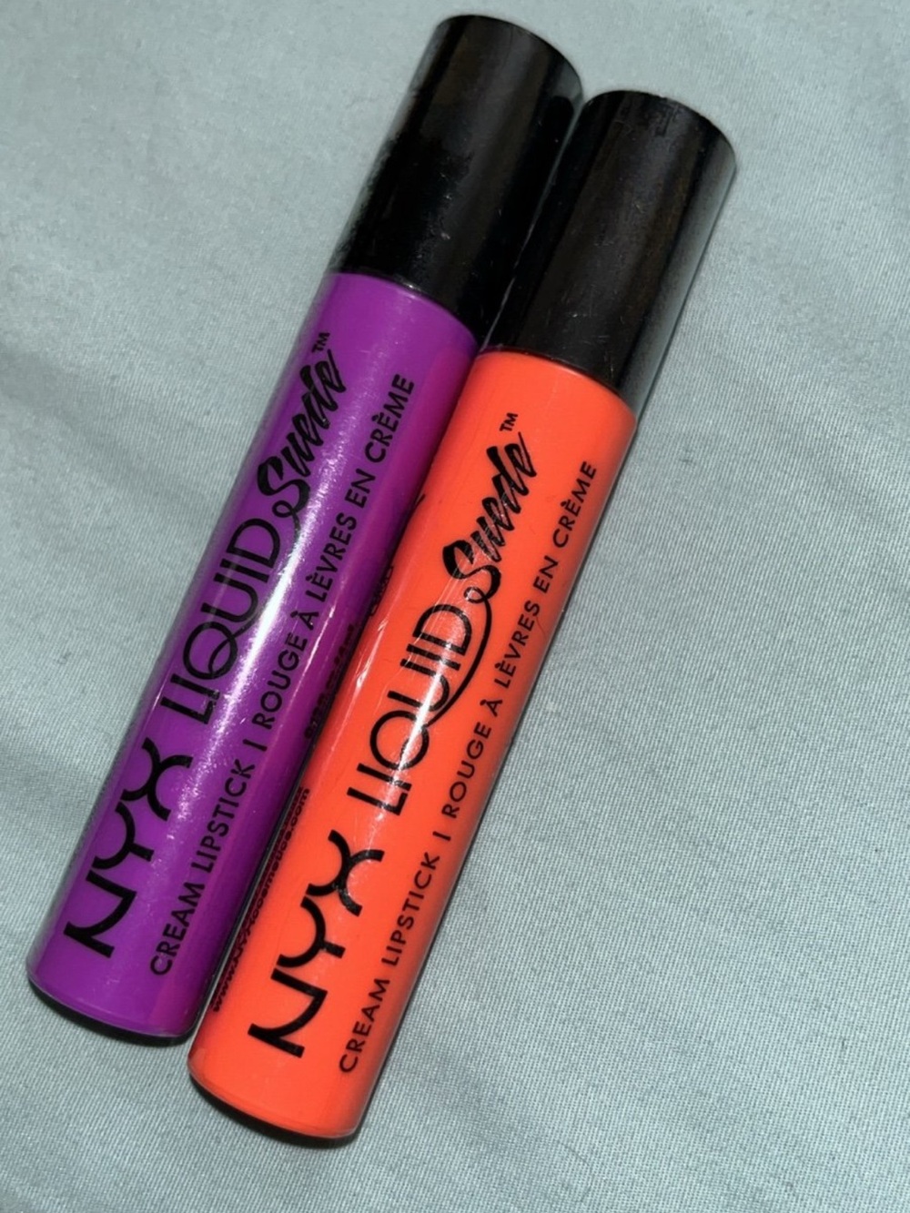 NYX Liquid Suede Cream Lipstick Duo — Purple & Orange